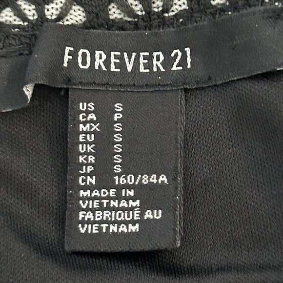 Forever 21 Black Mesh Cage Back Short Skater Dress Size Small - Picture 4 of 9